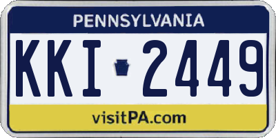 PA license plate KKI2449
