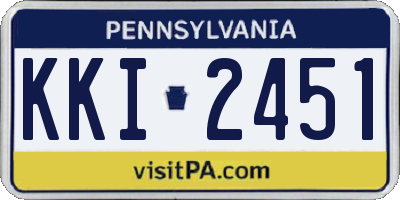 PA license plate KKI2451