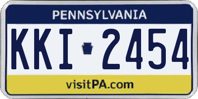 PA license plate KKI2454