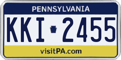 PA license plate KKI2455