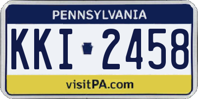 PA license plate KKI2458