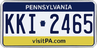 PA license plate KKI2465