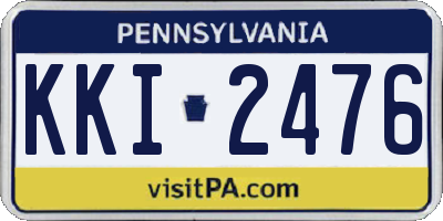 PA license plate KKI2476