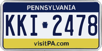 PA license plate KKI2478