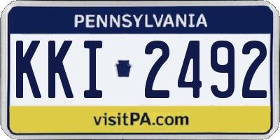 PA license plate KKI2492