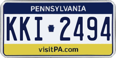 PA license plate KKI2494