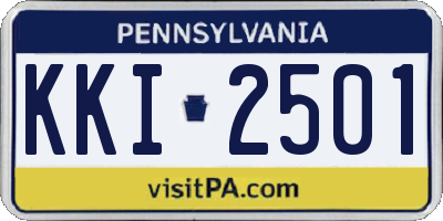 PA license plate KKI2501