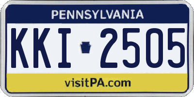 PA license plate KKI2505
