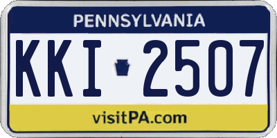 PA license plate KKI2507