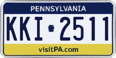PA license plate KKI2511