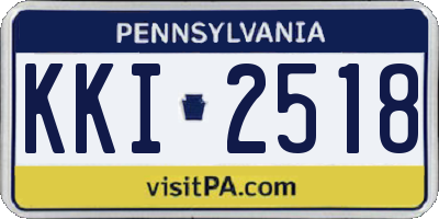 PA license plate KKI2518