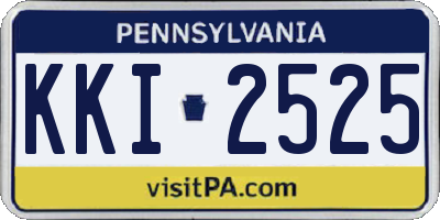 PA license plate KKI2525