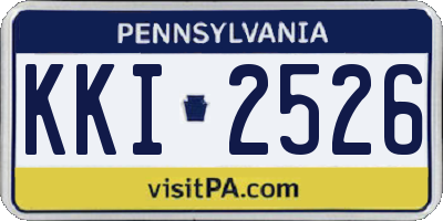 PA license plate KKI2526