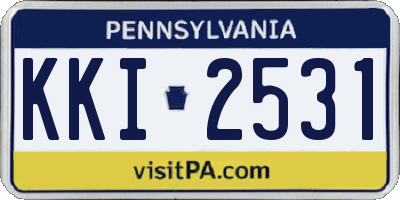 PA license plate KKI2531