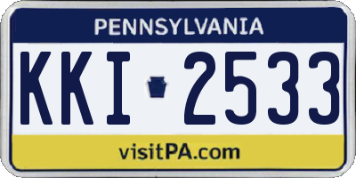PA license plate KKI2533