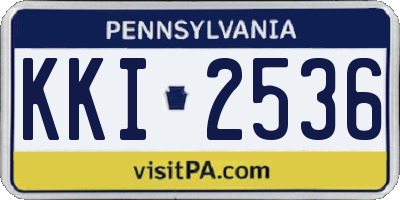 PA license plate KKI2536