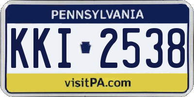 PA license plate KKI2538