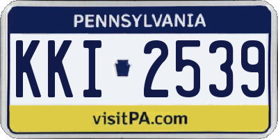 PA license plate KKI2539