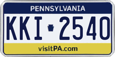 PA license plate KKI2540
