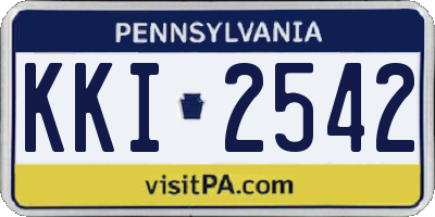PA license plate KKI2542
