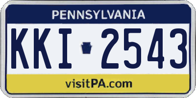 PA license plate KKI2543