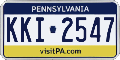 PA license plate KKI2547