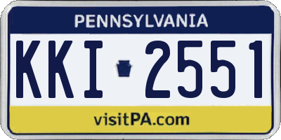 PA license plate KKI2551