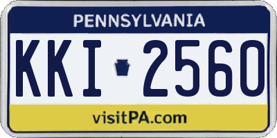 PA license plate KKI2560