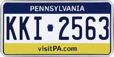 PA license plate KKI2563