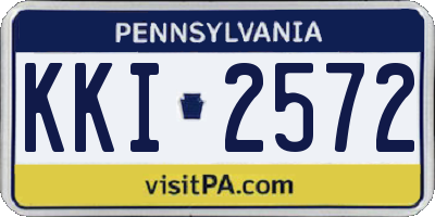 PA license plate KKI2572