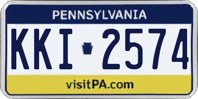 PA license plate KKI2574