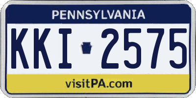 PA license plate KKI2575