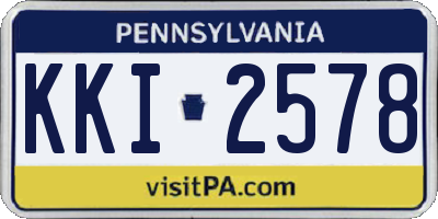 PA license plate KKI2578