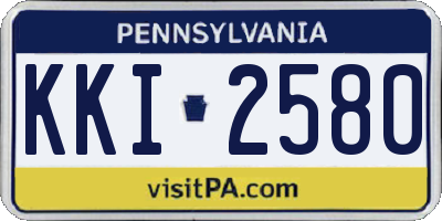 PA license plate KKI2580