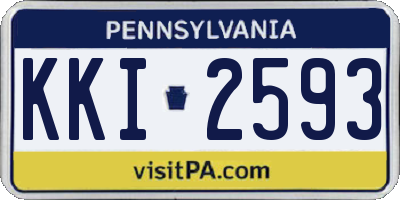 PA license plate KKI2593