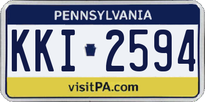 PA license plate KKI2594