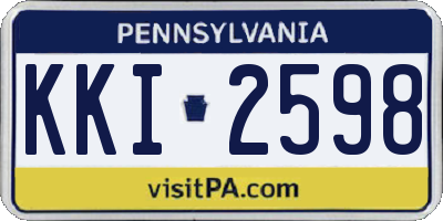 PA license plate KKI2598