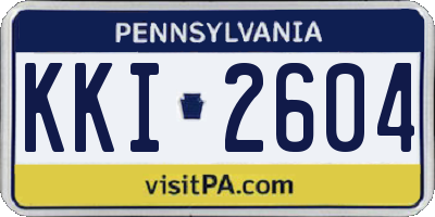 PA license plate KKI2604