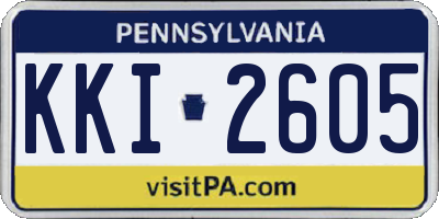 PA license plate KKI2605