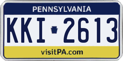 PA license plate KKI2613