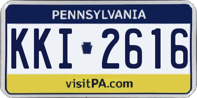 PA license plate KKI2616