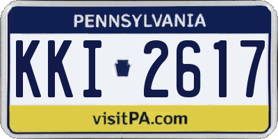 PA license plate KKI2617