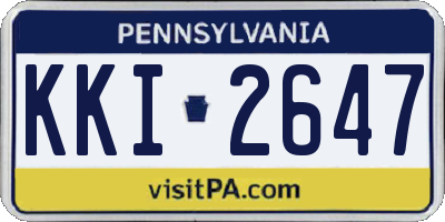 PA license plate KKI2647