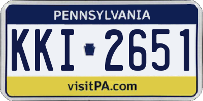 PA license plate KKI2651