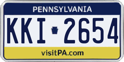PA license plate KKI2654