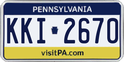 PA license plate KKI2670