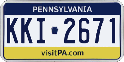PA license plate KKI2671