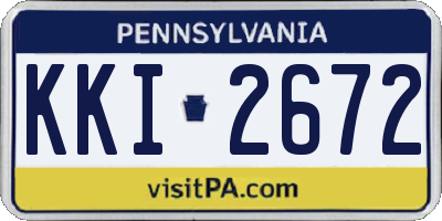 PA license plate KKI2672