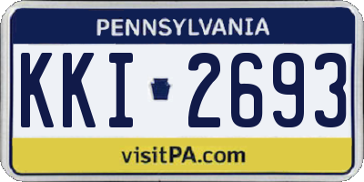 PA license plate KKI2693
