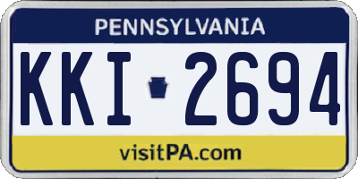 PA license plate KKI2694